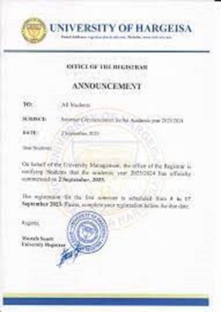 buy degree from the Jaamacada Hargeysa