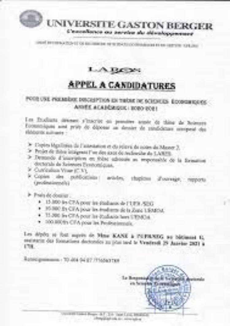 Universite-Gaston-Berger buy degree from the Université Gaston Berger