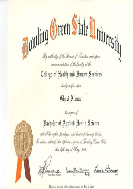 Buy college degree from The Bowling Green State University
