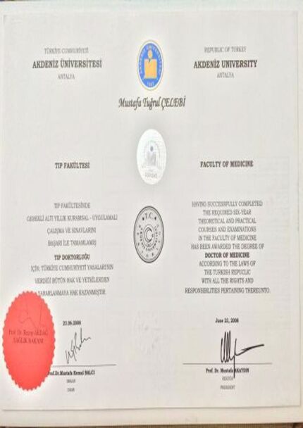Buy college degree from the Akdeniz Üniversitesi