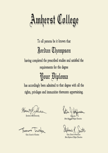 Buy college degree from The Amherst College