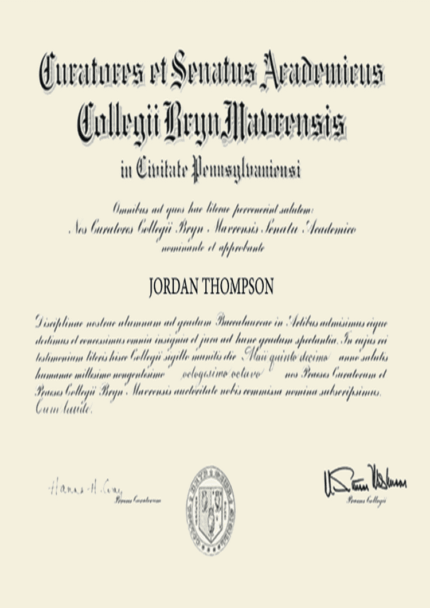 Buy college degree from The Bryn Mawr College