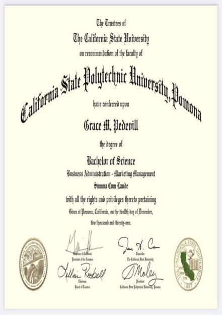 Buy college degree from The California State Polytechnic University, Pomona