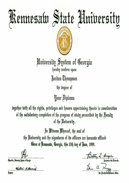 Buy college degree from The Kennesaw State University