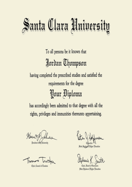 Buy college degree from The Santa Clara University