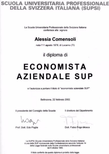 Buy college degree from the  Scuola universitaria professionale della Svizzera italiana