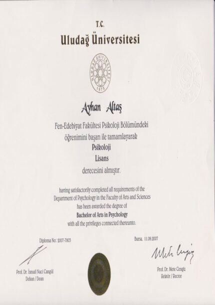 Buy college degree from the Uludag Üniversitesi