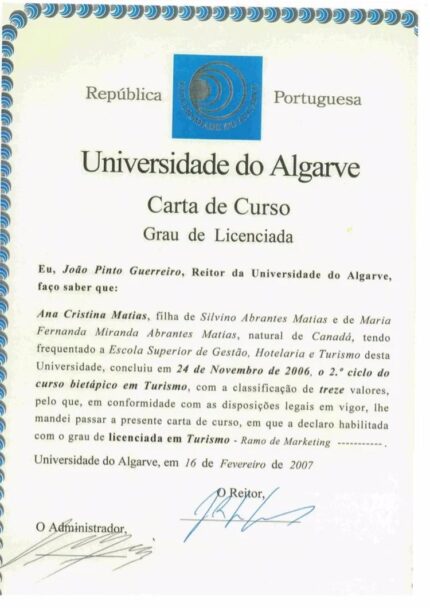 Buy college degree from the Universidade do Algarve