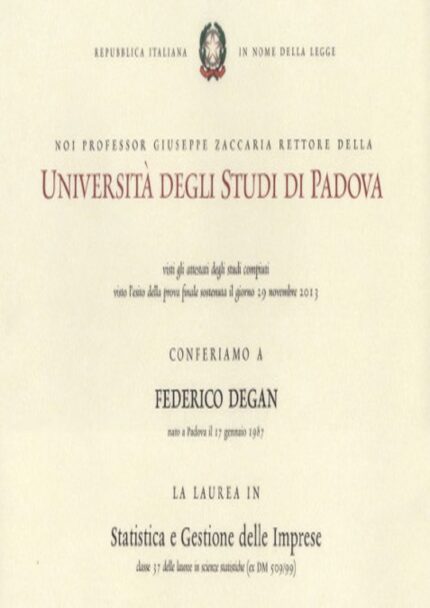 Buy college degree from the Università degli Studi di Padova