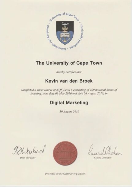Buy college degree from the University of Cape Town