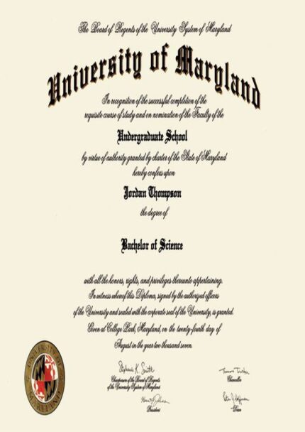 Buy college degree from The University of Maryland