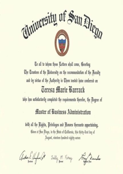 Buy college degree from The University of San Diego
