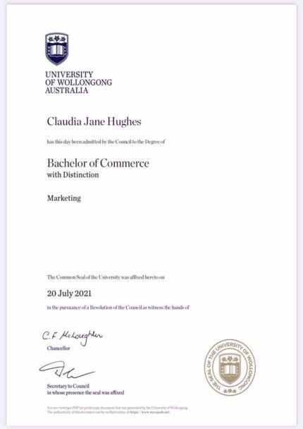Buy college degree from University of Wollongong