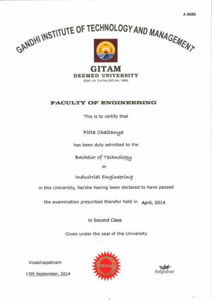 Buy college degree from The Gandhi Institute of Technology and Management