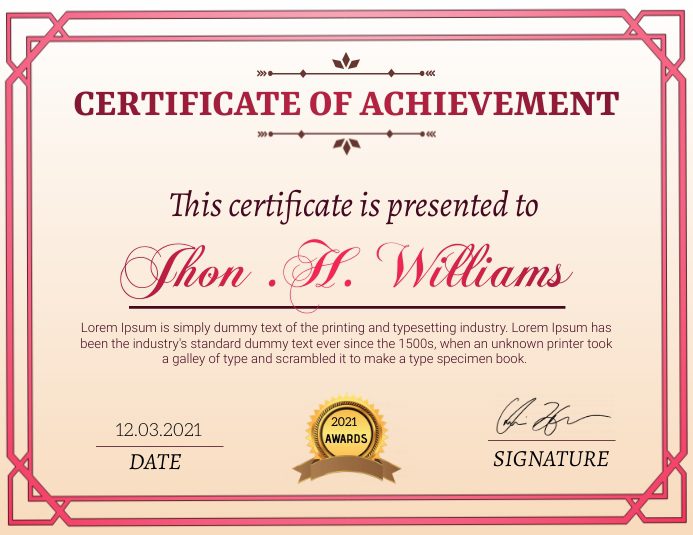 Achievement Letter